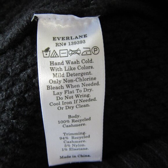 EVERLANE Black Pullover Mock Neck XXS Cashmere Long Sleeve Sweater - Picture 4 of 4